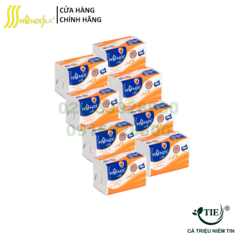 Combo 8 gói Khăn giấy rút lụa Hà Nội Silk ngắn 150 tờ