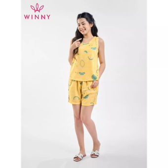 WINNY - Bộ đồ lanh sát nách quần sooc mặc nhà 2MNLA23051B
