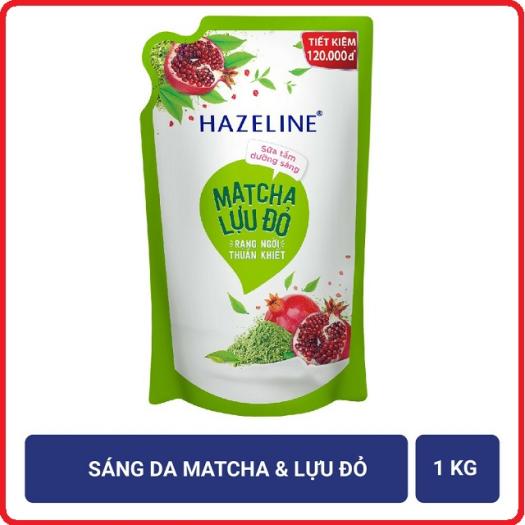 Sữa tắm dưỡng da Hazeline Matcha - Lựu Đỏ Túi 1kg