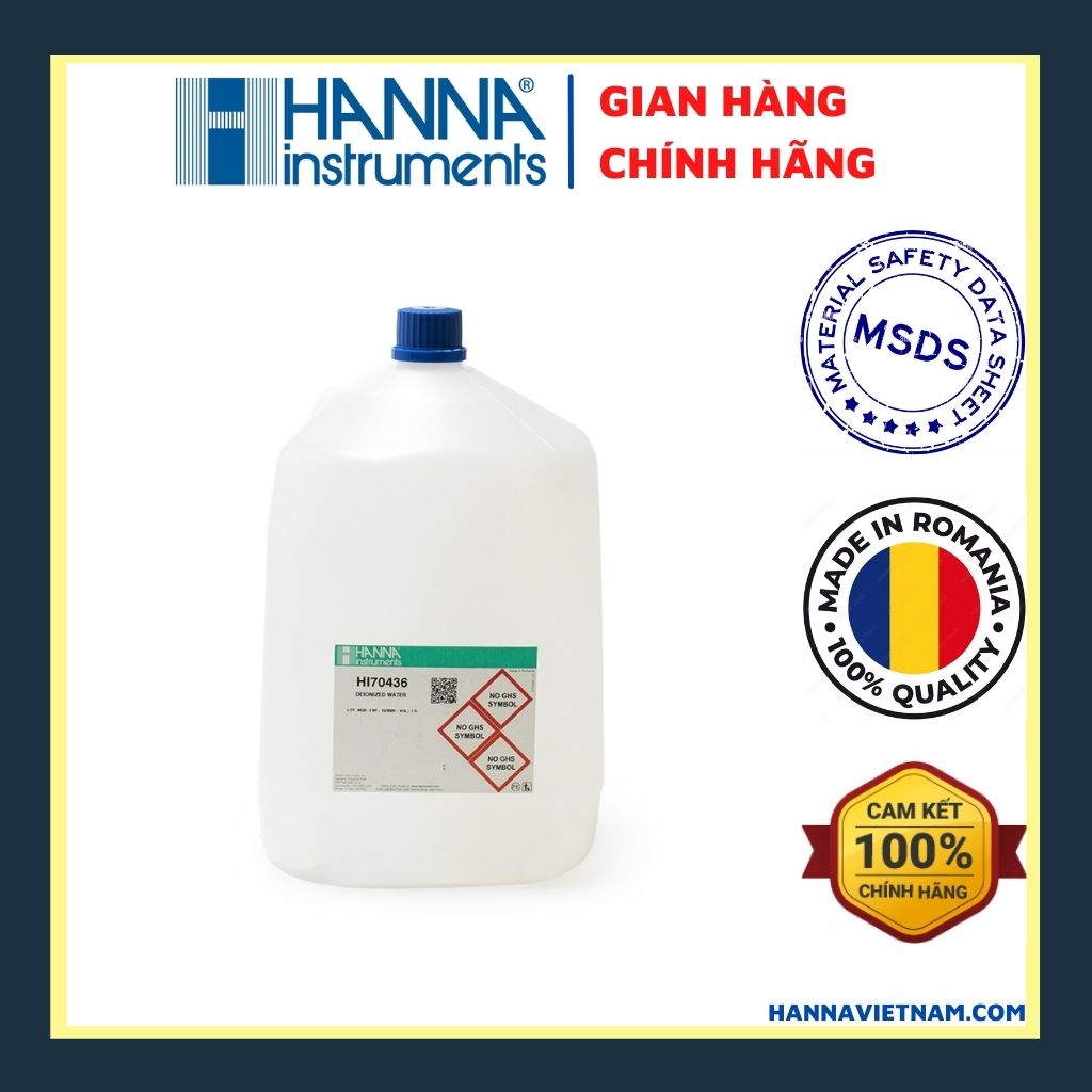 Nước Cất khử ion Hanna loại 3.75 Lít , model HI70436