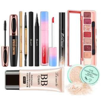 Bộ mỹ phẩm cơ bản gồm 8 món với mức giá hợp lý- (Kem BB + phấn mắt  + mascara + chì kẻ mày không thấm nước + bút kẻ mắt không thấm nước + Bút che khuyết điểm+ son môi + phấn phủ)