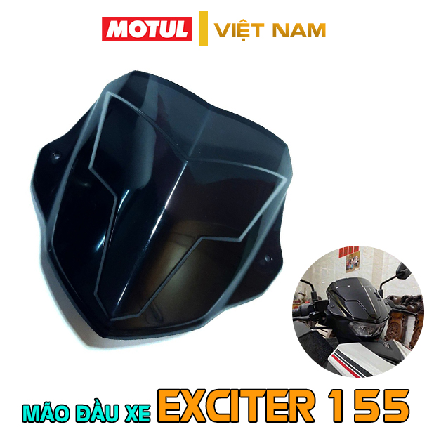 Mão exciter 155, exciter 2021 trang trí nhựa abs chắn gió, ốp đầu xe ex 155 màu đen bóng