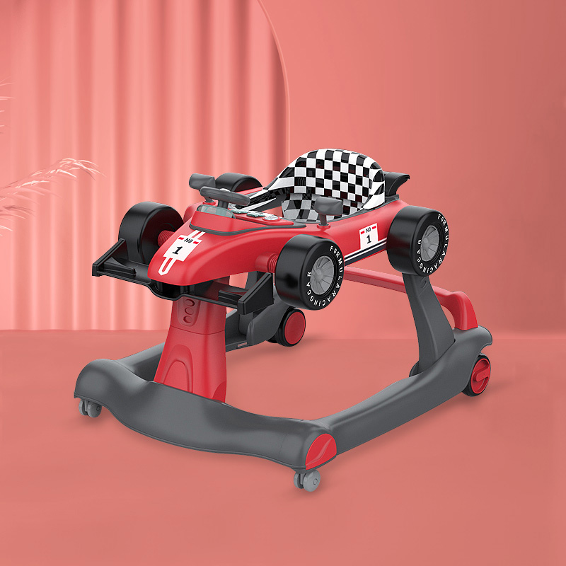 KIDONE baby walker multifunctional walker can sit or push with music and lights Racing Boys Practice Walking 6 to 12 Months Push Walker Car Girl Boy Music rocking chair