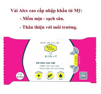 40 cái khăn ướt Max Cool khổ vải lớn 30x24cm