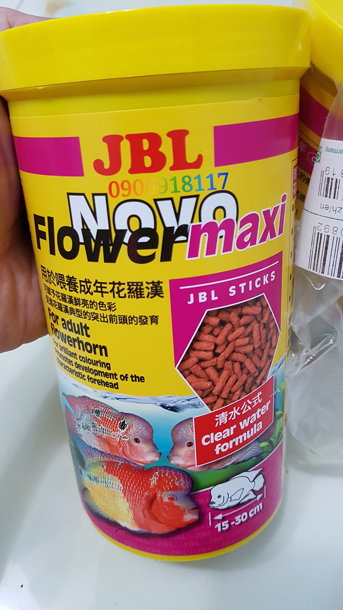 Thức ăn cá la hán jbl đức novo flower maxi 440gr lên đầu màu châu