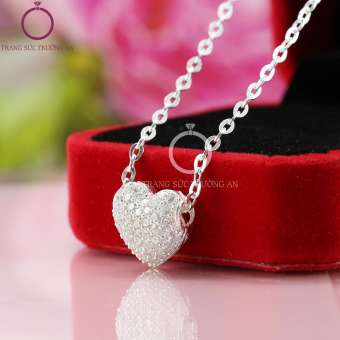 Dây chuyền bạc nữ đẹp giá rẻ đính đá cao cấp, vòng cổ bạc nữ đẹp DCN0292 - Trang Sức Trường An BẠC THẬT 100%
