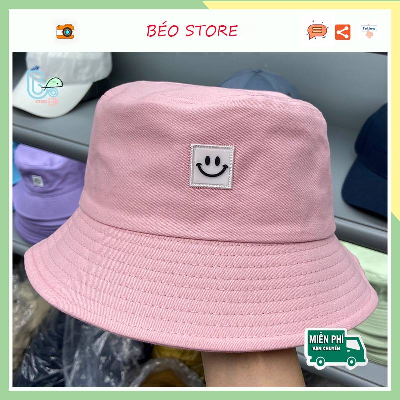 Mũ bucket mặt cười, bucket khuyên  thời trang mùa hè unisex, nón tai bèo nam nữ hot vành rộng đẹp