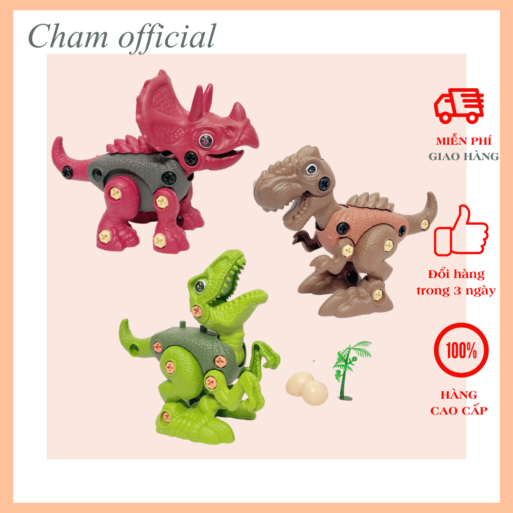 Đồ chơi lắp ráp khủng long bạo chúa cao cấp Cham đồ chơi thông minh lắp ghép T-rex cho bé
