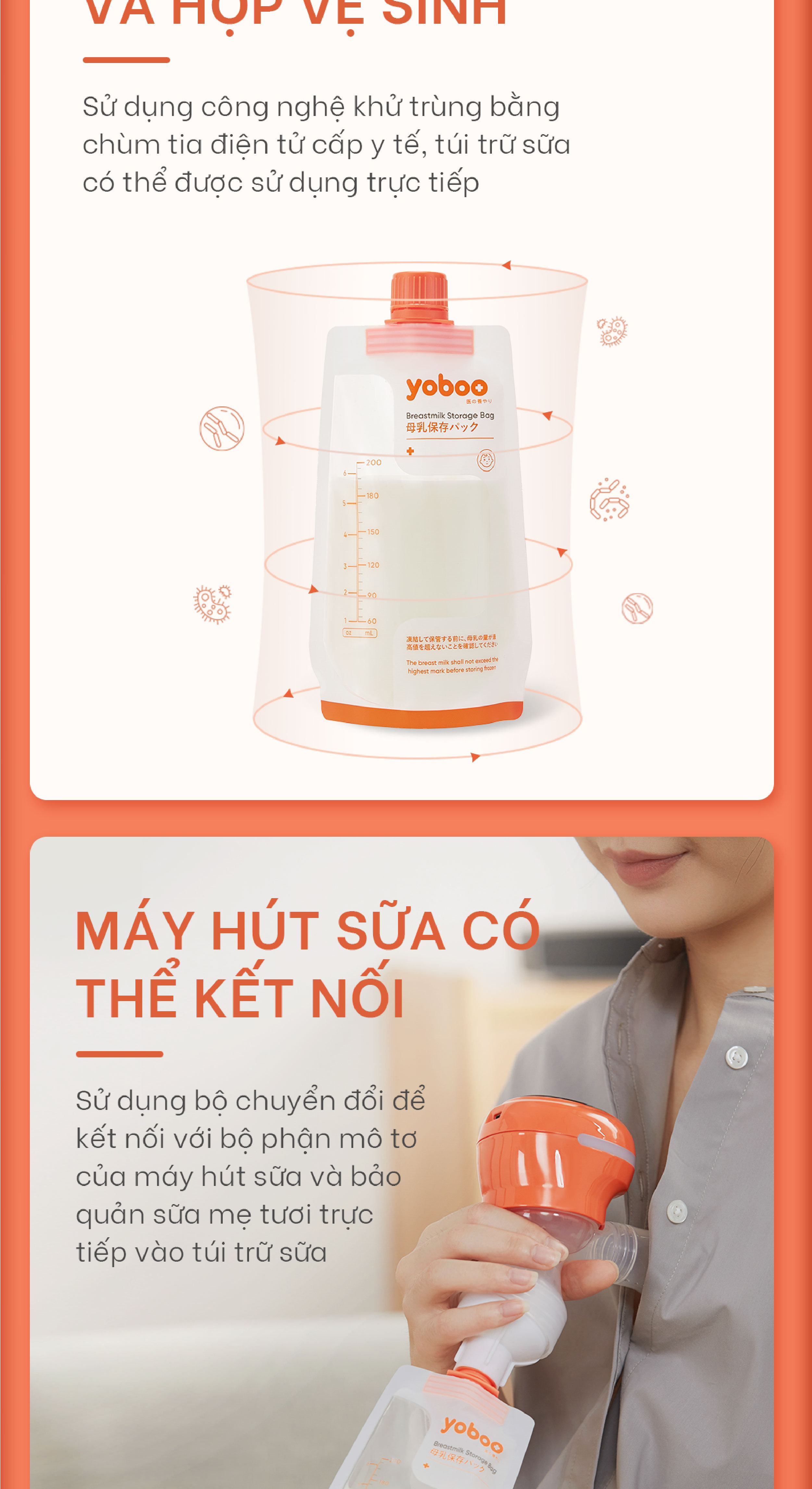 hộp 30 túi trữ sữa mẹ nút vặn yoboo 200ml an toàn không chứa bpa không độc hại chất lượng nhật bản 3