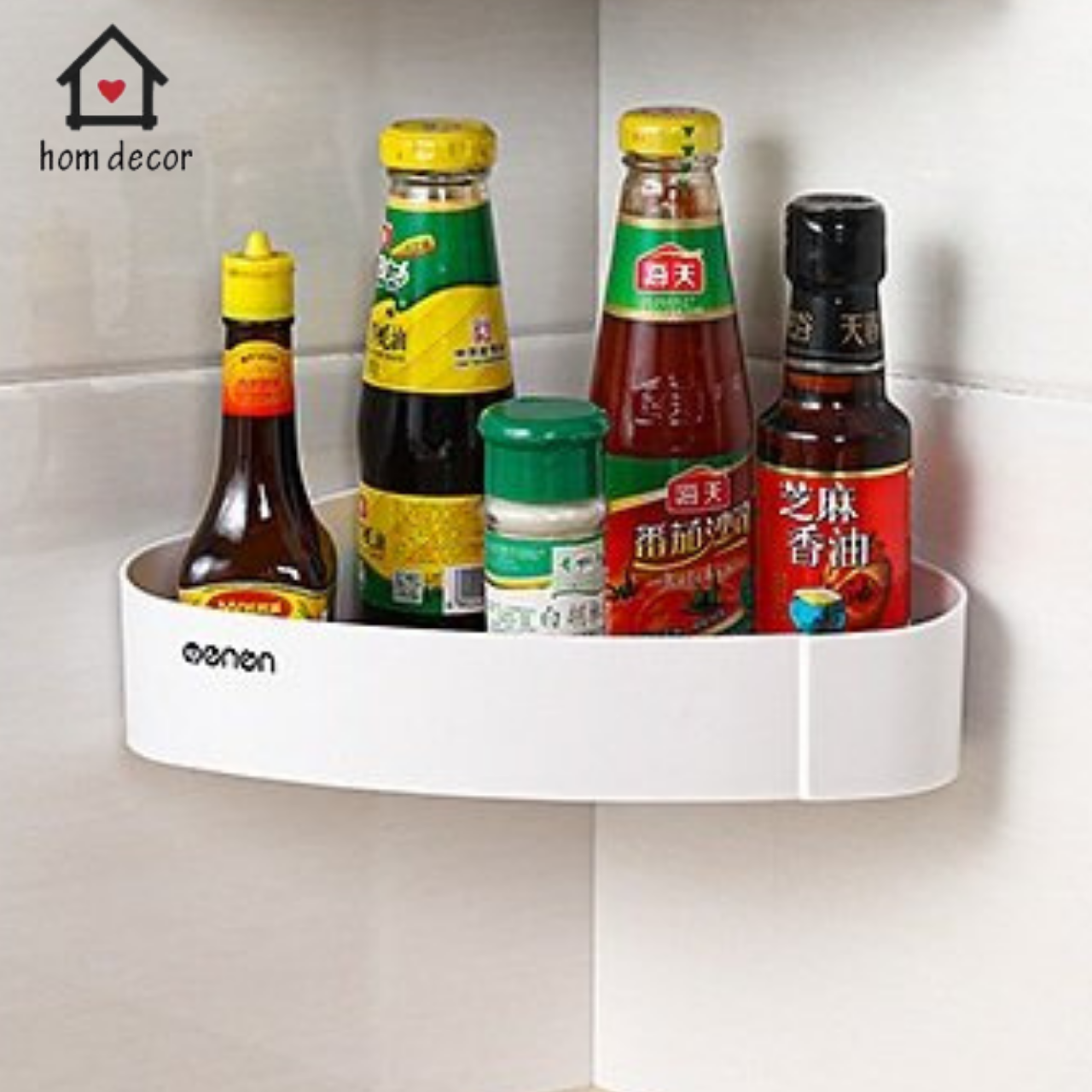 Kệ góc đựng đồ nhà bếp oenon gắn tường, kệ nhà bếp, nhà tắm - kệ dán tường đa năng