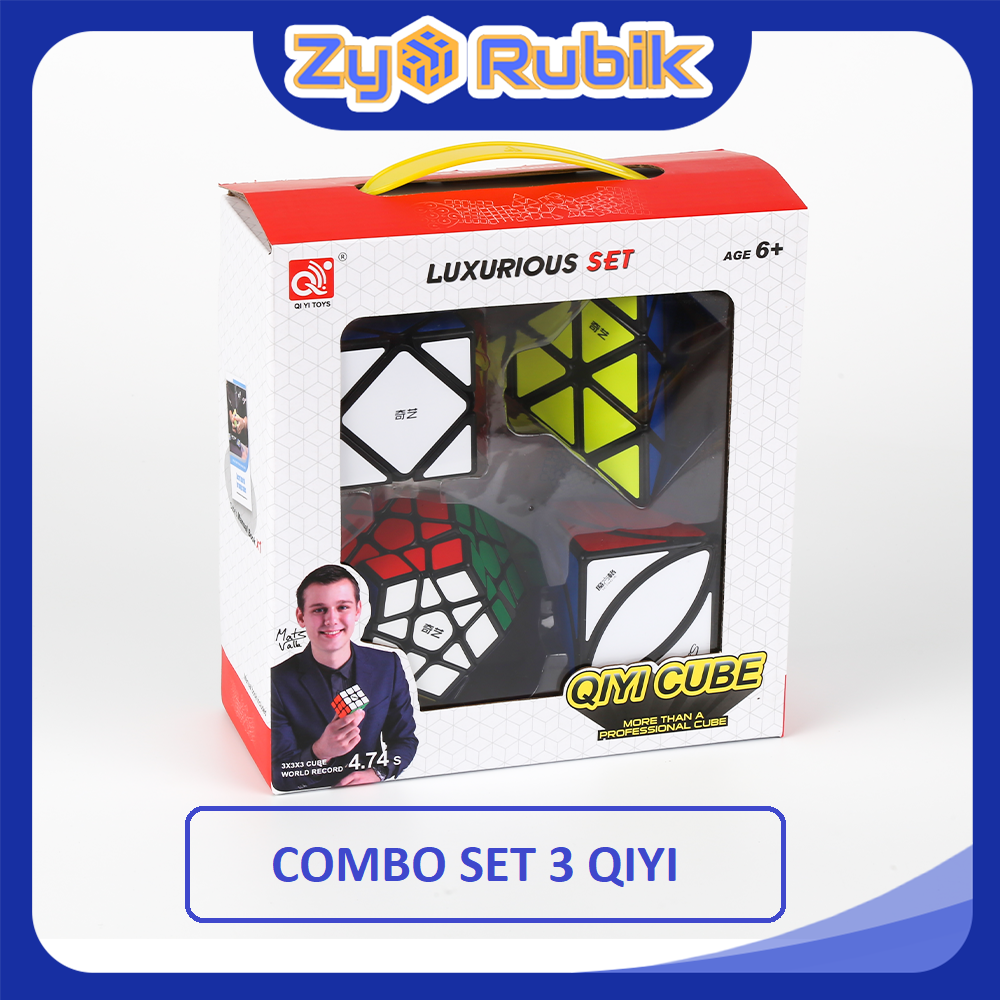 Combo 4 Rubik Qiming A-Pyraminx,Qicheng A-Skewb,Qiheng-Megaminx,Ivy cube