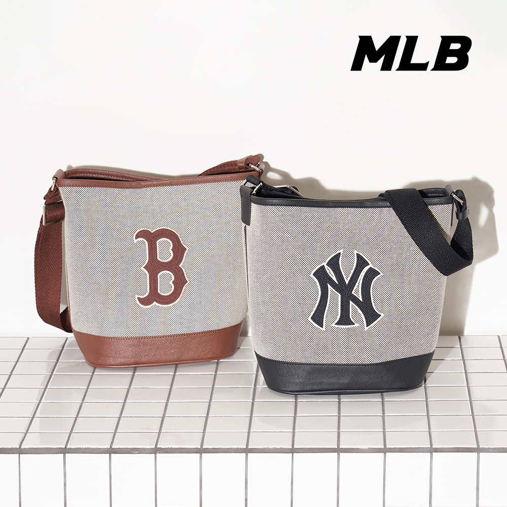 [MLB KOREA]100％ Authentic Basic Big Logo Canvas Bucket Bag 