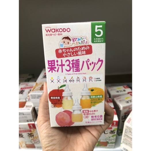Trà Hoa quả Wakodo 3 Vị Hoa Quả Cho Bé 5m+