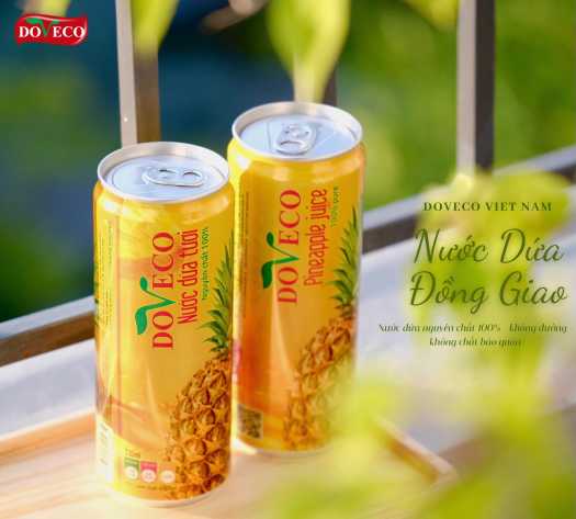 DOVECO Nước ép dứa nguyên chất Đồng Giao Ninh Bình - Lon 330ml
