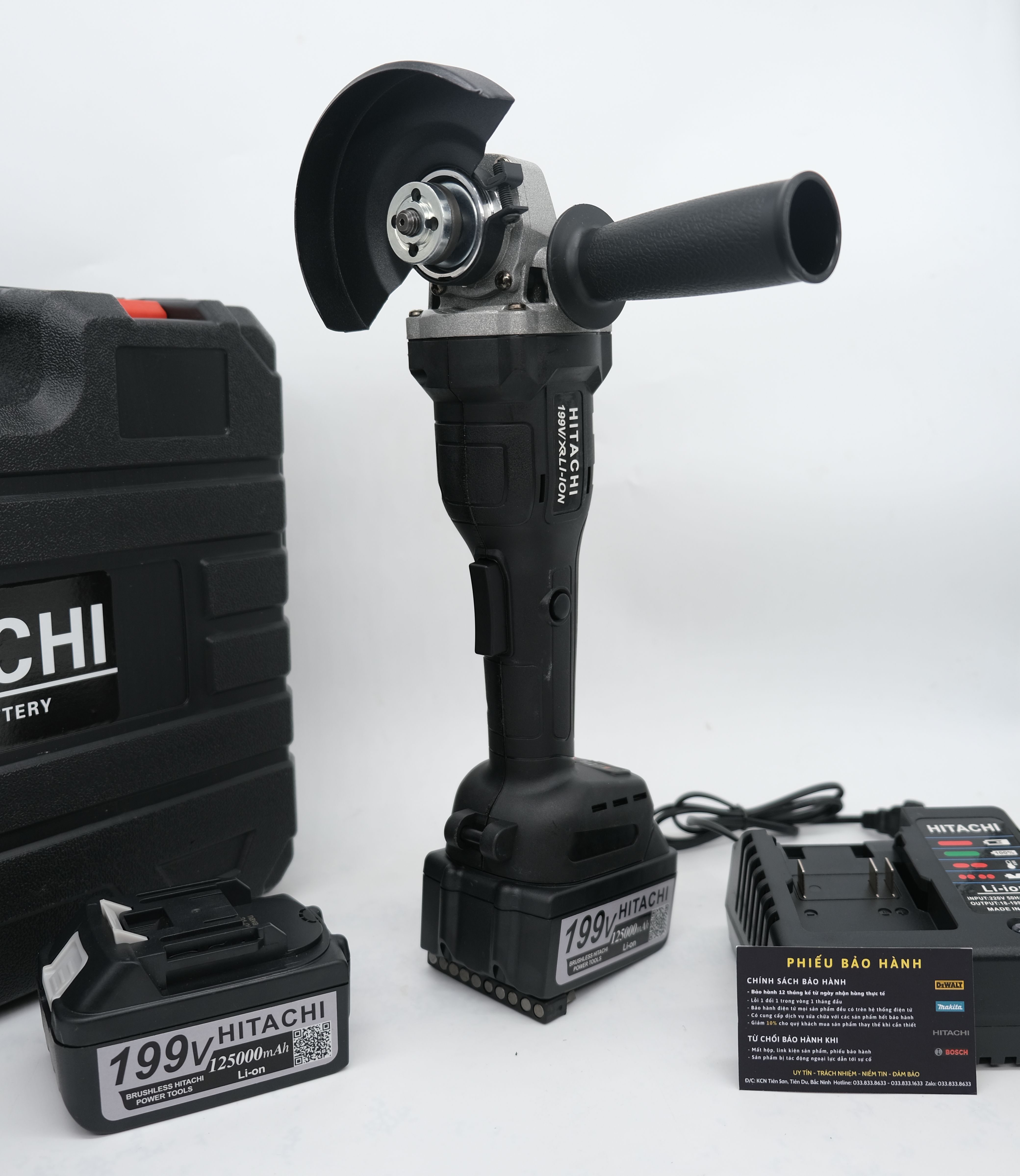 Máy mài pin hitachi 199v - pin xanh dung lượng khủng