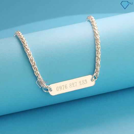 Vòng cổ bạc khắc tên cho bé DTA0008 - Trang Sức TNJ