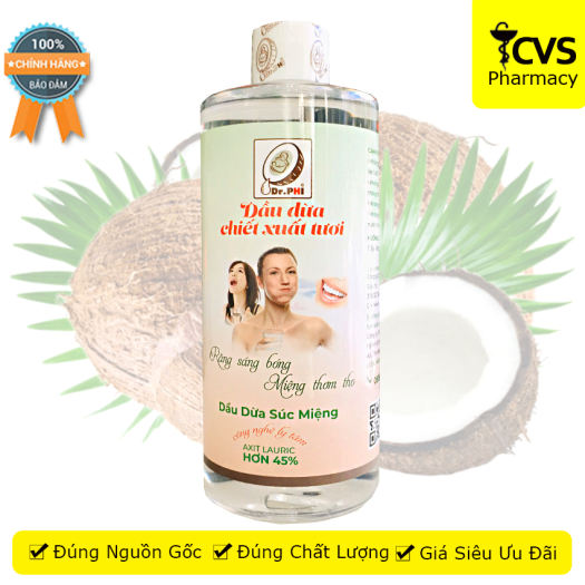 Dầu Dừa Súc Miệng Dr.Phi Chại 300ml  - Chiết Xuất Tươi Nguyên Chất 100% - cvspharmacy
