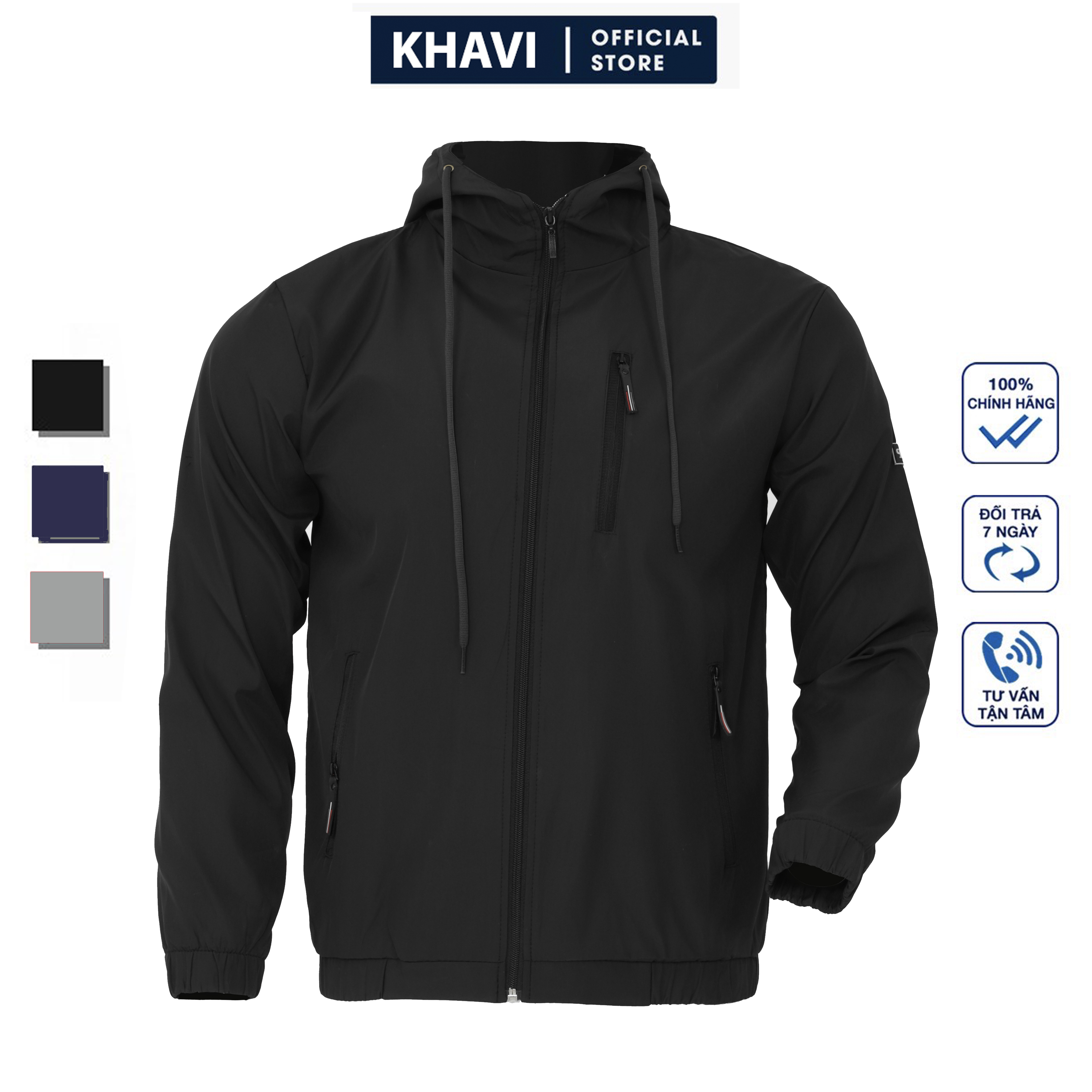 Áo khoác dù nam có nón hàn quốc khavi nb19