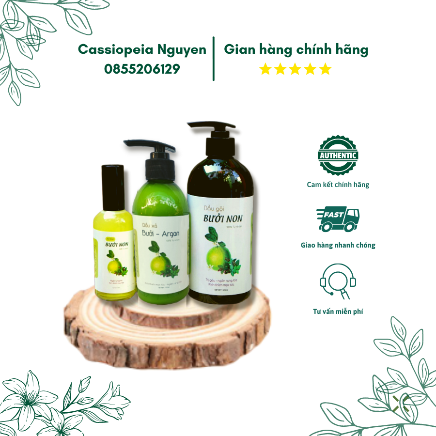 Combo dầu gội xả xịt bưởi cao cấp dưỡng tóc