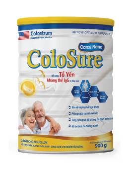 Sữa Bột Ngăn Ngừa Loãng Xương Bổ Sung Tổ Yến Kháng Thể IgG Từ Sữa Non Colosure Canxi Nano 900g