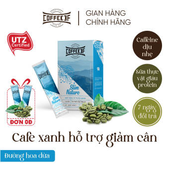 Cafe hoà tan cafe xanh và đường ăn kiêng Slim Nature - Coffee 3F (Hộp 10 gói x 16g)
