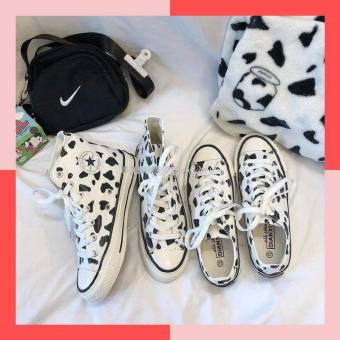 Giày Vải Cao Cổ thấp cổ đen trắng bò sữa xinh xinh