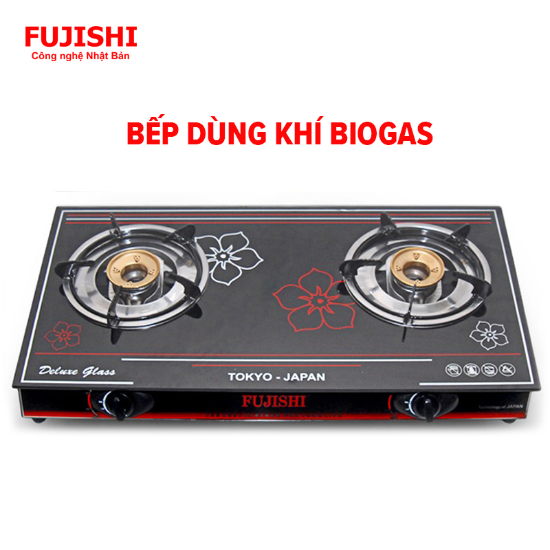 Bếp gas đôi biogas mặt kính chén đồng fujishi fj-bg7 -