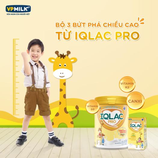 Sữa Bột Pha Sẵn VPMilk IQLac Pro Advance Premium Cho Bé Từ 1 Tuổi