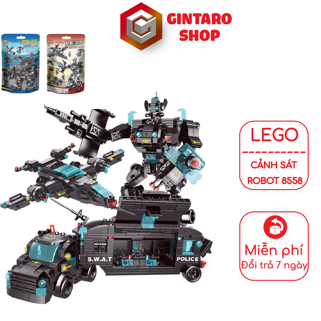 Đồ chơi lắp ráp cảnh sát đặc nhiệm lele brother 8558 , bộ lắp ráp cảnh sát dành cho trẻ em gintaro shop