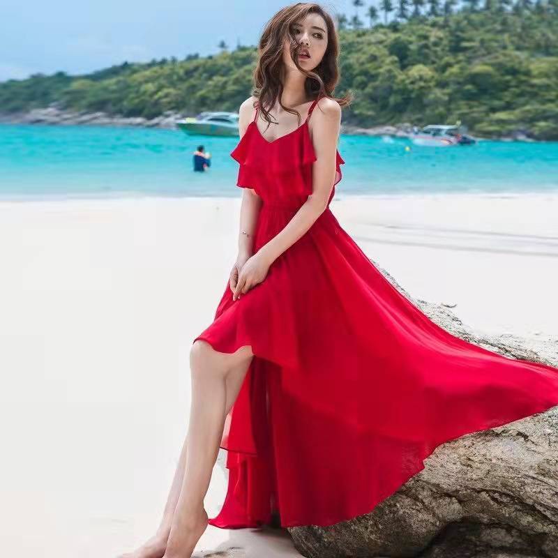 Red clearance beach dress