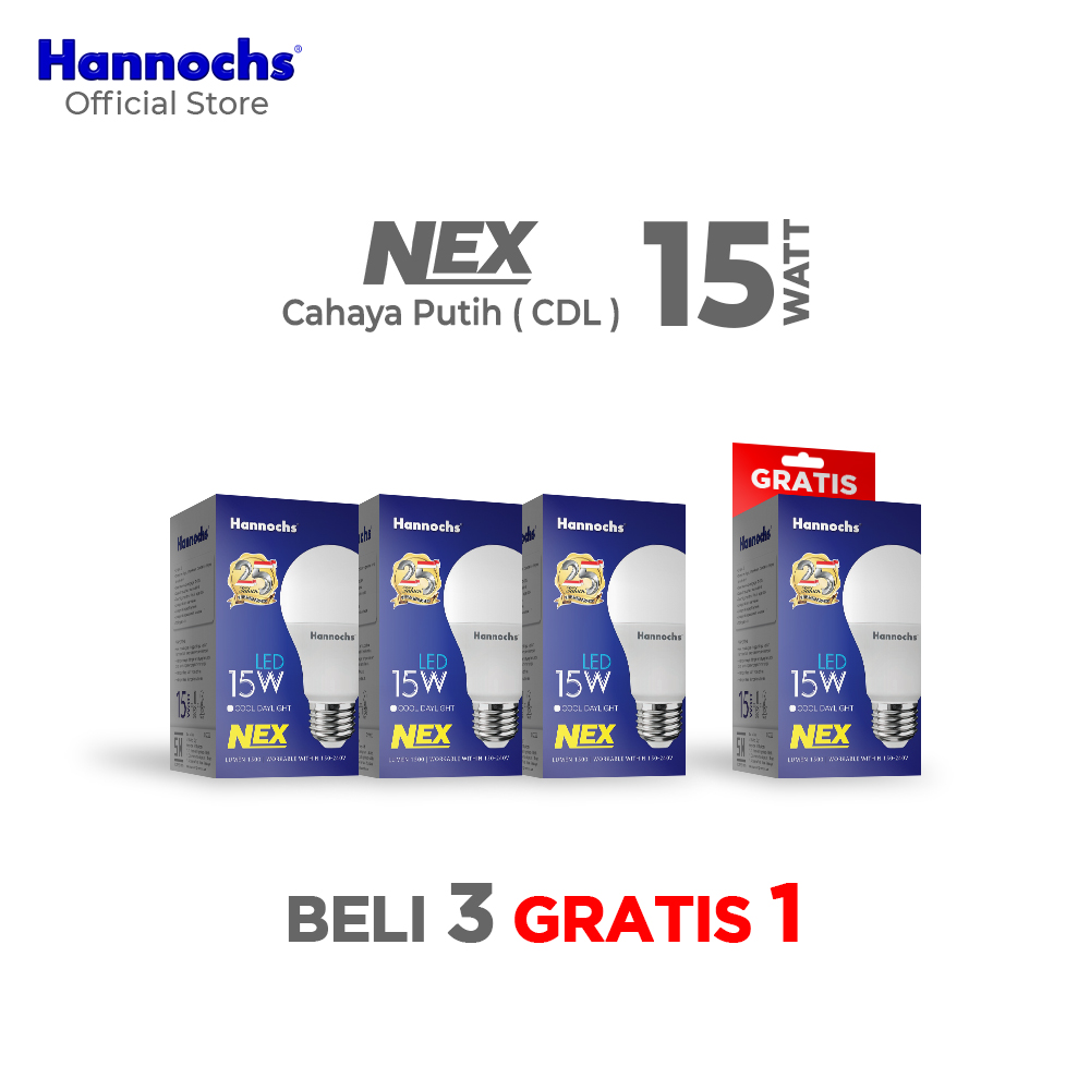 Harga lampu hias	 Hannochs Lampu Led Nex 15 Watt Cdl 4Pcs Putih Paket Murah 	