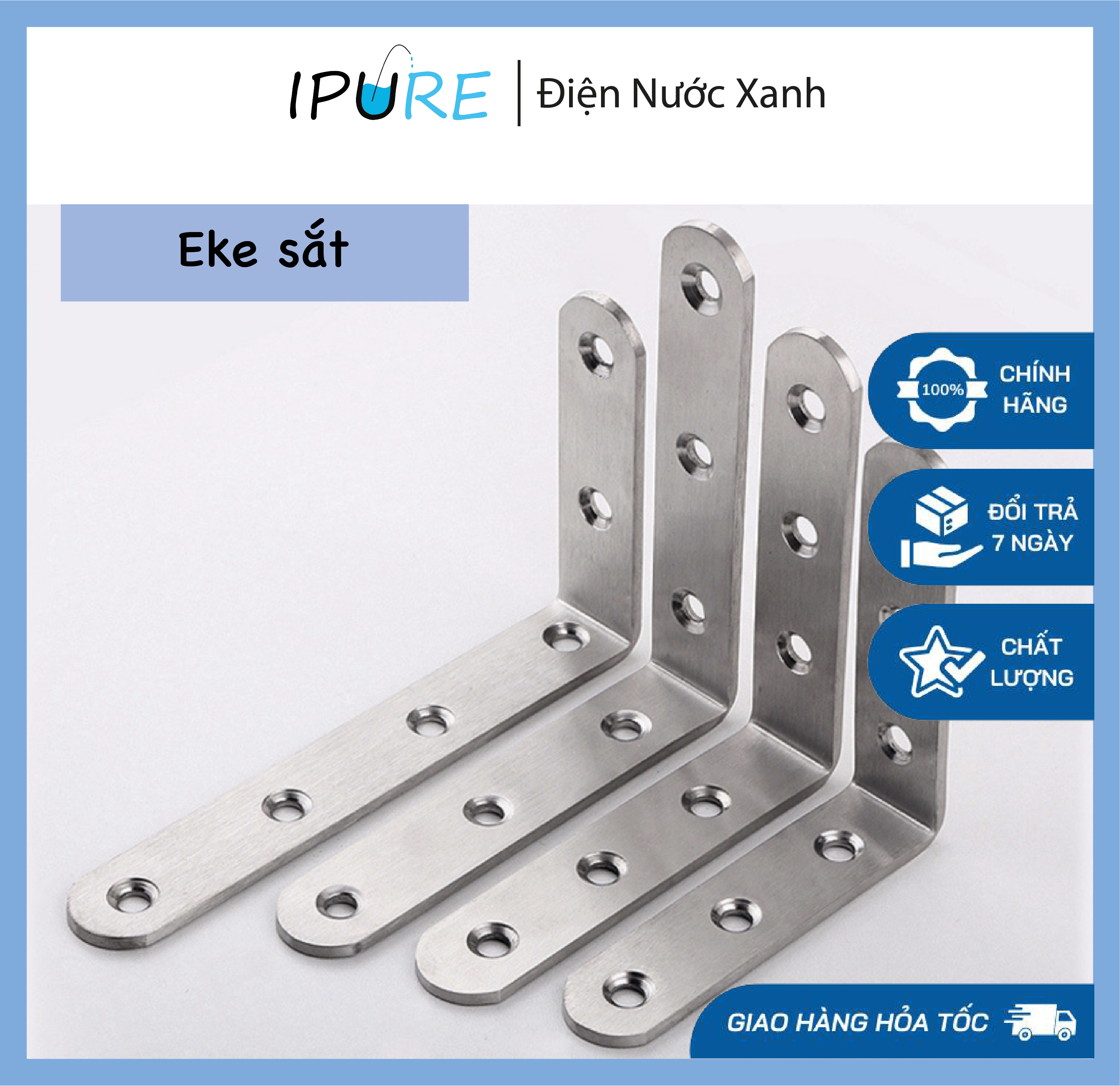 Bộ 6/10/20 Ke góc sắt Eke giá đỡ chữ L nhiều kích cỡ bản rộng 15cm độ dày ke 18ly - DNX IPURE6/