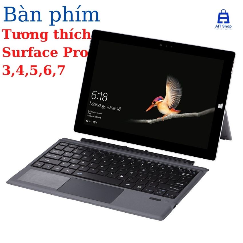 Bàn phím hít nam châm Bluethooth cho máy tính bảng laptop Microsoft Surface Pro 3,4,5,6,7