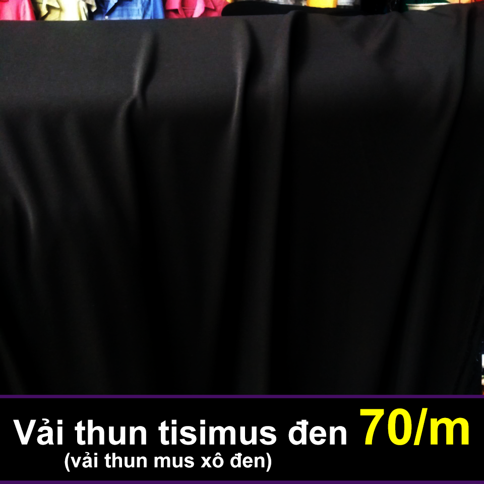 Vải thun tisimus đen mềm dịu rủ may đồ siêu đẹp 70K/m