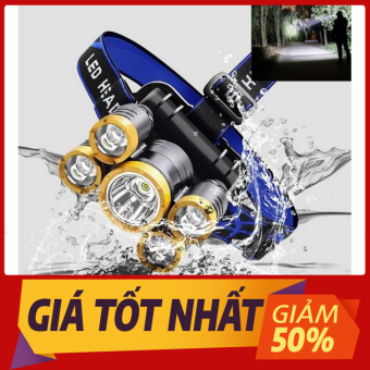 ĐÈN PIN Đội Đầu 5 Bóng - Chống nước tuyệt đối  Nơi bán Đèn Pin Đội Đầu 5 Bóng giá rẻ, uy tín, chất lượng Đèn pin đội đầu 5 bóng 40W Đèn Pin Đội Đầu 5 Bóng Vàng Chống Nước Siêu Sáng