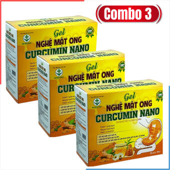 Combo 3 Hộp Gel Nghệ Mật Ong Curcumin Nano Giúp Giảm Acid Dịch Vị, Giảm Viêm Loét Dạ Dày, Tá Tràng, Trào Ngược Dạ Dày - Dược Phẩm Bách Lộc
