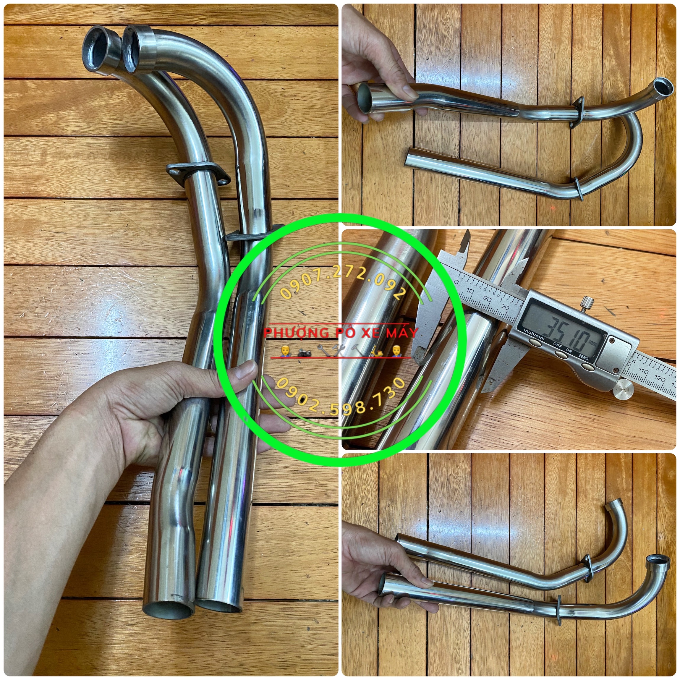 [HCM] Cổ pô phi 35mm x 2mm  inox 304 đi độ dành cho exciter 135 /150-155 / winner /raider /satria