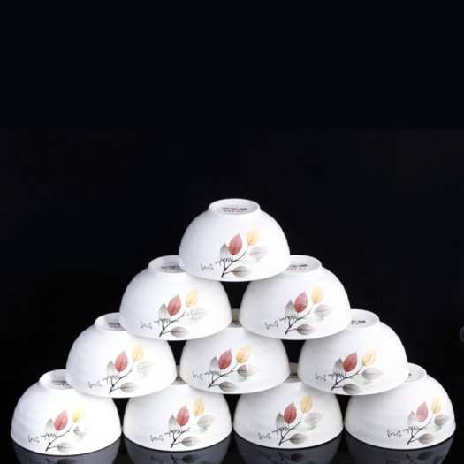 Bộ 10 chén sứ opal cao cấp - bộ 10 chén sứ hoa văn cao cấp