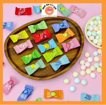 kẹo ngậm không đường thơm miệng mix vị trái cây túi 100 gram