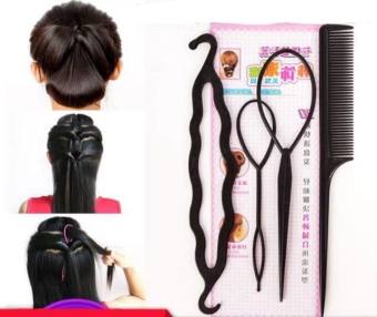 Bộ 4 món búi tóc củ tỏi đa năng dụng cụ làm phồng tóc giá rẻ Ni9