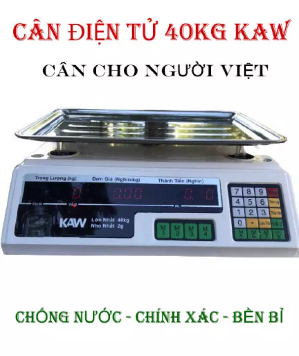 Cân Điện Tử, Cân Điện Tử Tính Tiền 40kg KAW Cân Chính Xác, Tính Tiền Chuẩn Chỉnh Nhanh Mà Tiện Lợi, Được Thiết Kế Tối Ưu Cho Việc Tính Tiền Tại Cửa Hàng, Siêu Thị Mini, Các Quầy Bán Hoa Quả