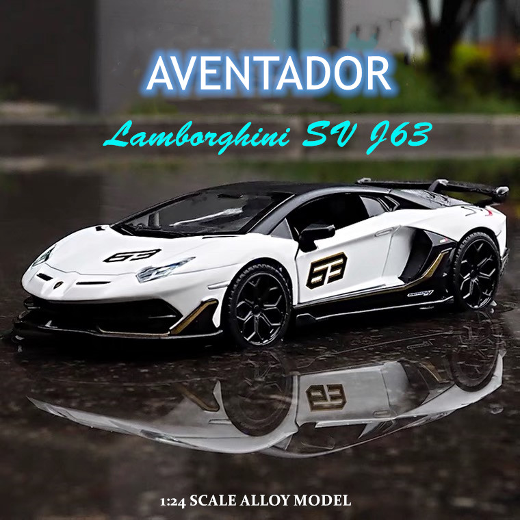 【MagicT】 Mô Hình Đúc Lamborghini Aventador SVJ63 Tỷ Lệ 1:24 Với Chức Năng Kéo Lùi Cộng Với Hiệu Ứng 