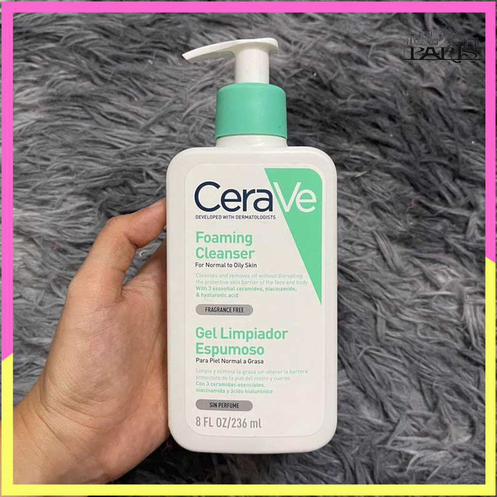Sửa rửa mặt Cerave Foaming Cleaner. Sữa rửa mặt CeraVe cho da dầu, da nhạy cảm - 236 ml - The Paris