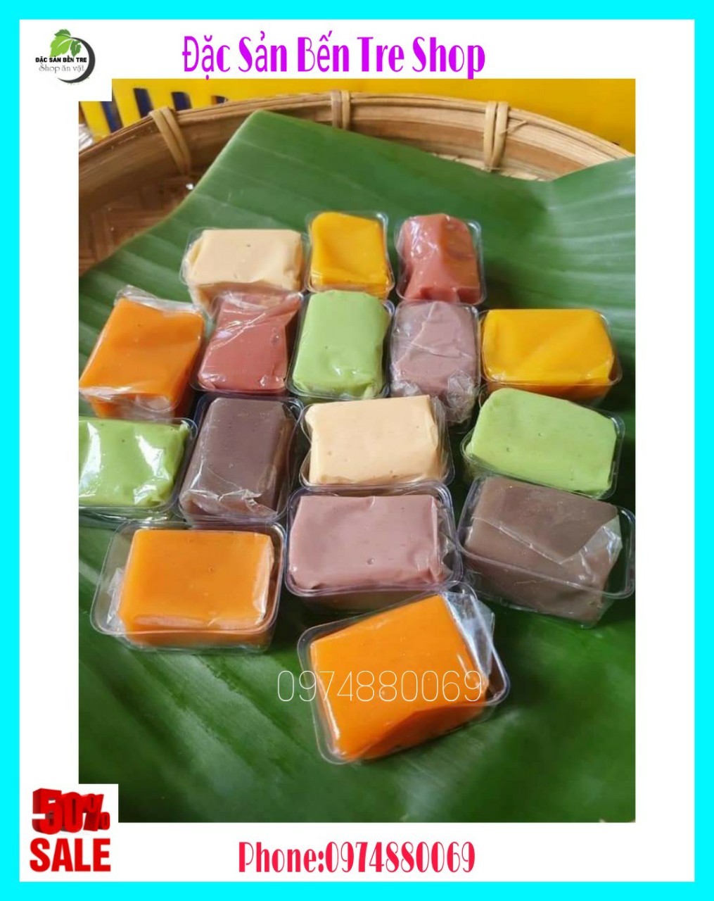 1kg kẹo dừa dẻo Thập cẩm Bến Tre