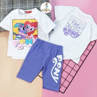 Bộ đồ lửng cotton cho bé gái mặc nhà - Bộ quần áo bé gái