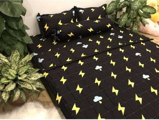 Bộ Chần Phao 5 Món - Bộ ga phủ Poli trần bông freesize 5 món