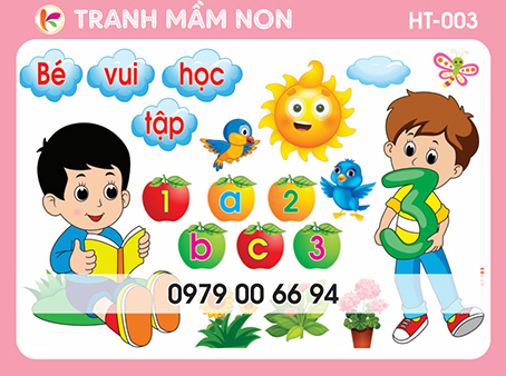 Decal mầm non- góc học tập 003