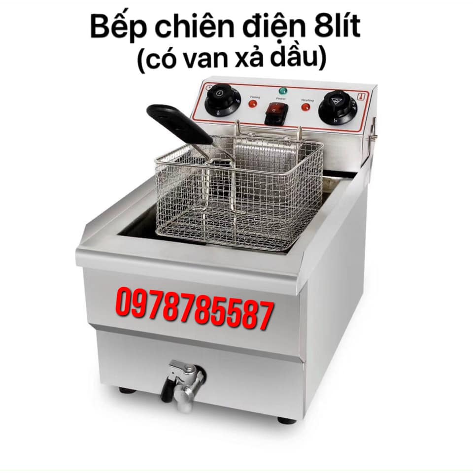 Bếp chiên nhúng điện shunji 8l có van xả