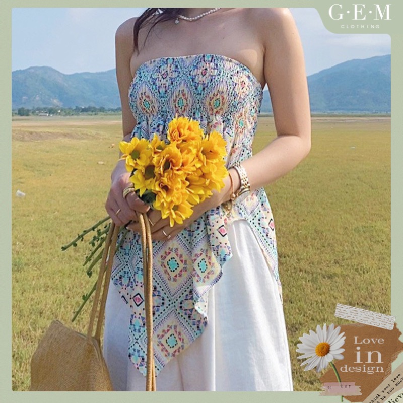 Áo ống thổ cẩm mayar top gem clothing sp060493