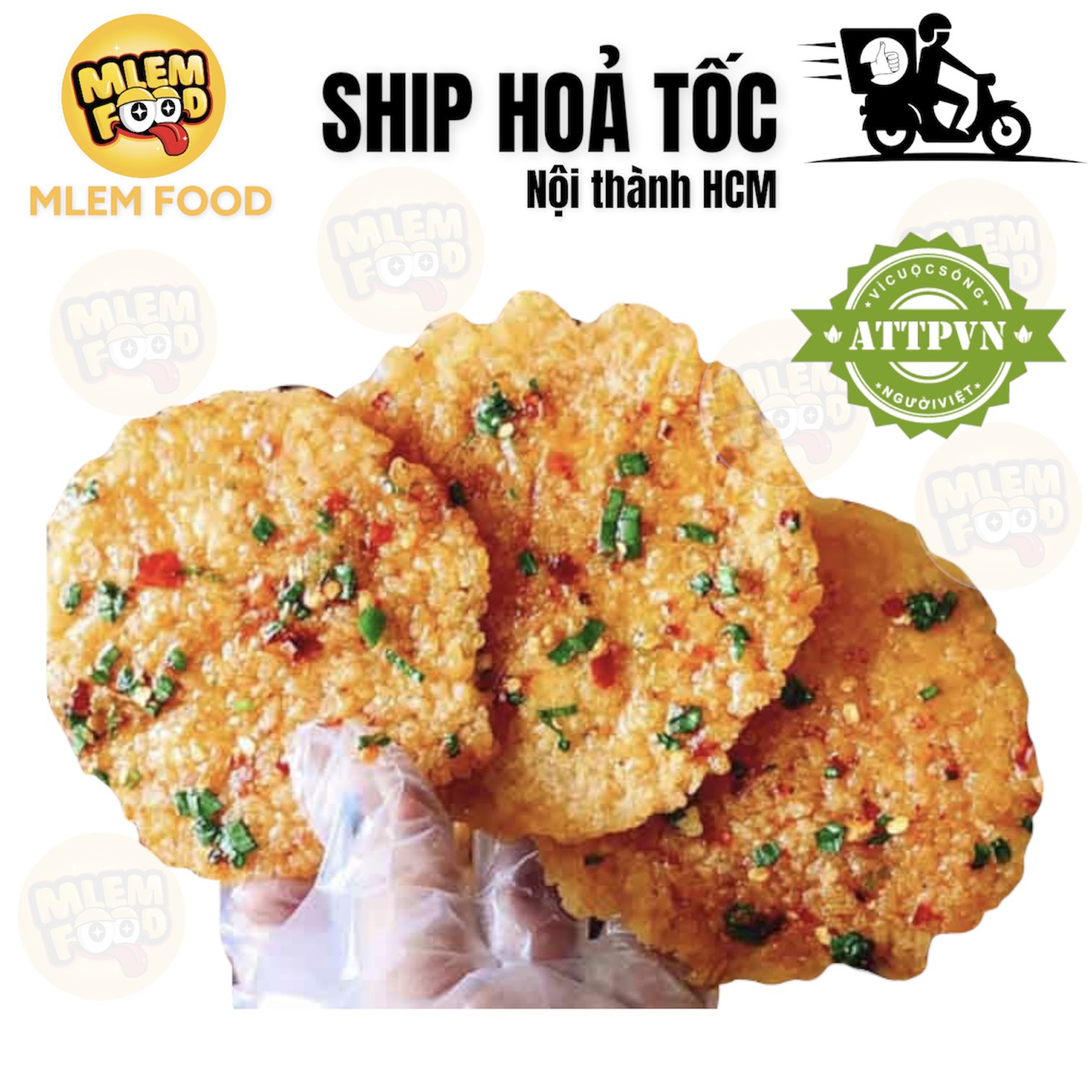 1 GÓI CƠM CHÁY MẮM HÀNH GỒM 3 MIẾNG NHÀ CÔNG FOODS BAO NGON